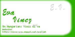 eva vincz business card